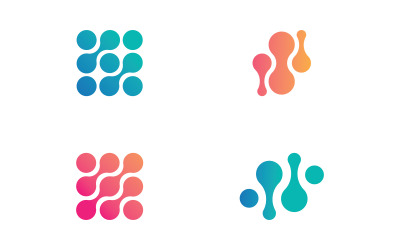 Modello di icona del logo molecolare per la progettazione di marchi scientifici. 15