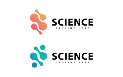 Modello di icona del logo molecolare per la progettazione di marchi scientifici. 2