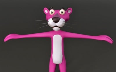 Pink Panther cartoon 3D model