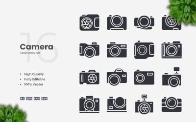 Set van 16 camera-iconen