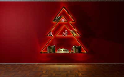 Weihnachtsbaum-Bücherregal-Design 3D-Modell