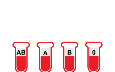 Blood Type Test Tubes Laboratory Medical Vector Illustration
