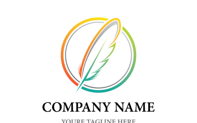 Feather Line Logo Template