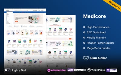 Medicore - Tema adaptable para WooCommerce de Elementor para tiendas de atención médica y médica