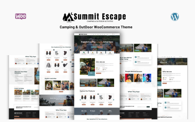 Summit Escape - Kempingezéshez, kalandokhoz és szabadtéri tevékenységekhez készült WooCommerce téma