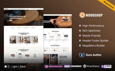 Woodshop - Hout- en meubelwinkel en woondecoratie WooCommerce-thema
