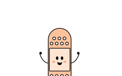 Cute Medical Adhesive Plaster Vector Illustration