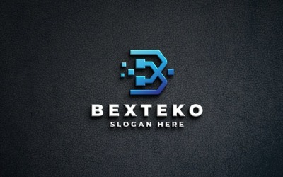 Digital Letter B Logo Template