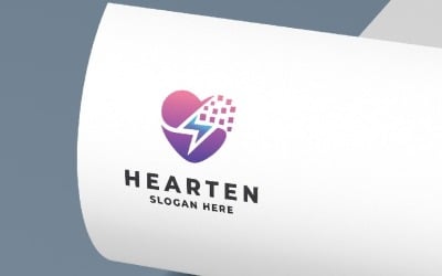 Digital Love Heart Logo Temp