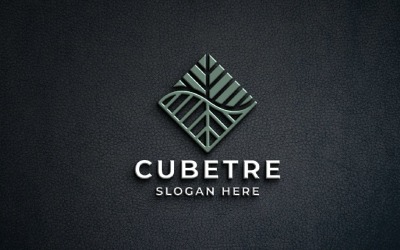Geometric Cube Tree Logo Template