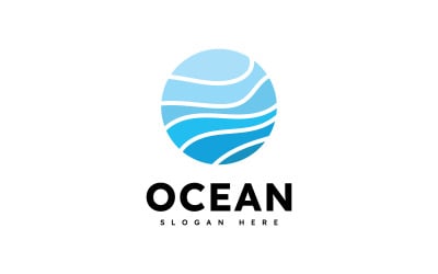 Ocean Wave Logo Template Vector, Ocean einfaches und modernes Logodesign 12