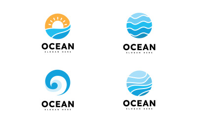 Ocean Wave Logo Template Vector, Ocean einfaches und modernes Logodesign 13