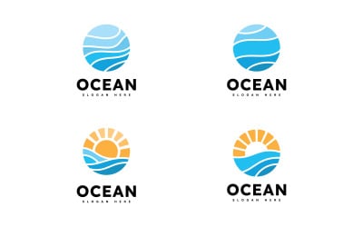 Ocean Wave Logo Template Vector, Ocean einfaches und modernes Logodesign 14