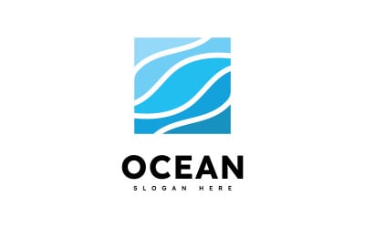 Ocean Wave Logo Template Vector, Ocean einfaches und modernes Logodesign 1