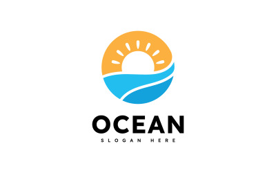 Ocean Wave Logo Template Vector, Ocean einfaches und modernes Logodesign 2