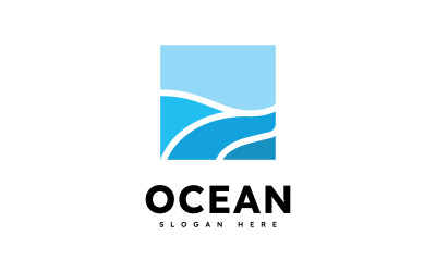 Ocean Wave Logo Template Vector, Ocean einfaches und modernes Logodesign 3