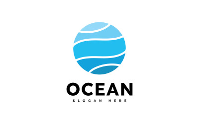 Ocean Wave Logo Template Vector, Ocean einfaches und modernes Logodesign 6