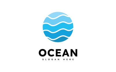 Ocean Wave Logo Template Vector, Ocean einfaches und modernes Logodesign 7