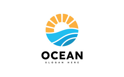 Ocean Wave Logo Template Vector, Ocean einfaches und modernes Logodesign 8