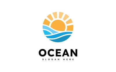 Ocean Wave Logo Template Vector, Ocean einfaches und modernes Logodesign 9