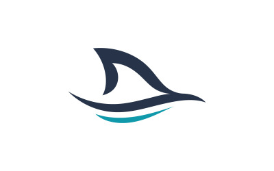 Shark fin logo symbol design illustration