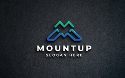 Geometric Mountain Letter M Logo