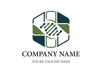 Medical DNA and Hexagon Logo Template