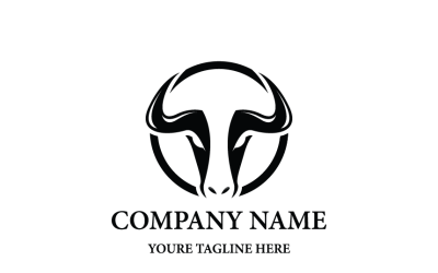 Minimalist Bull Head Logo Template