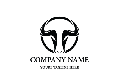 Modello di logo minimalista a forma di testa di toro