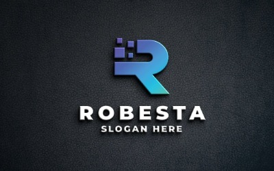 Modern Digital R Letter Logo - Tech &amp;amp; Data Design