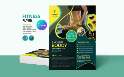 Modern Gym Club Flyer Template | Fitness &amp;amp; Workout Promotion