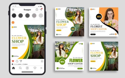 Plantilla de publicación en redes sociales para floristería, versión 1