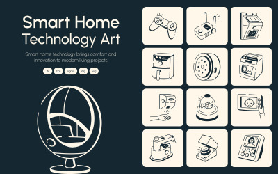 Smart Home Technology Drawing Art