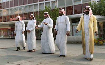 Arabiska män packar människor packar 3D-modell