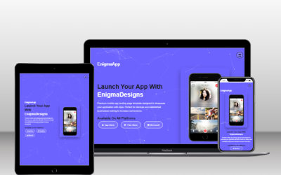 Enigma App - Modello di landing page per app mobile premium