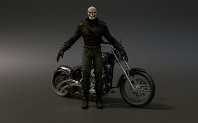 Ghost Rider movie character 3d model