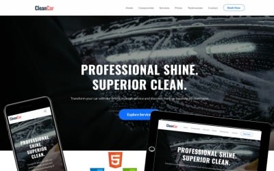 Modèle de page de destination simple pour CleanCar