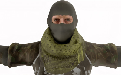 Modello 3D del personaggio del soldato delle forze speciali