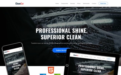 Modello di landing page semplice per CleanCar
