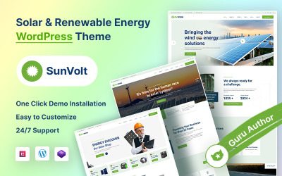 Sunvolt – Tema WordPress per l&amp;#39;ecologia dei pannelli solari e le energie rinnovabili