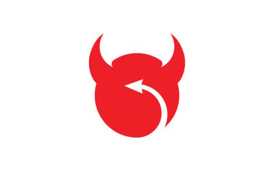 Duivelslogo symbool vector sjabloonontwerp 6