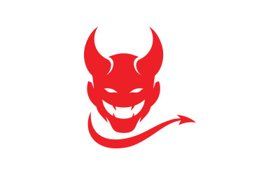 Duivelslogo symbool vector sjabloonontwerp 7
