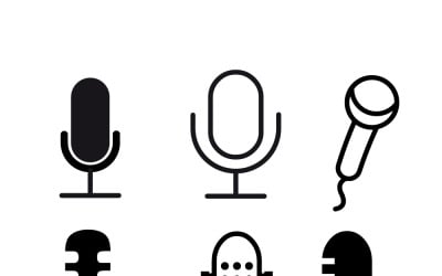 Diverse Microphone Icons Set Vector Pack