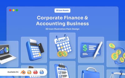 Finance &amp;amp; Accounting 3D Icon Pack