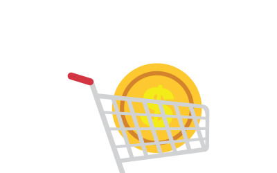 Premium-Supermarktwagen mit goldener Münzillustration