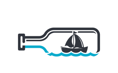 Şişedeki Tekne Logo Şablonu