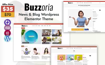 Buzzoria — многоцелевая тема WordPress для блогов и новостей Elementor