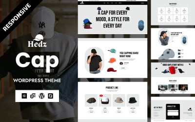 Hedz - Tema de WordPress WooCommerce Elementor para tienda de sombreros de lujo