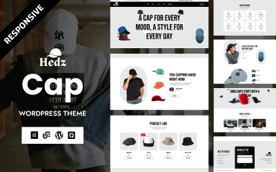 Hedz - WordPress WooCommerce Elementor-tema för Fancy Hat Store