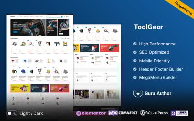 Toolgear - Tema multipropósito adaptable para WooCommerce para herramientas, piezas y equipos